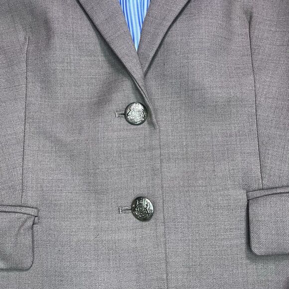 J. Crew Schoolboy Tan Blazer Jacket Wool Blend Womens Size 6 Gold Buttons Pocket - Picture 6 of 13
